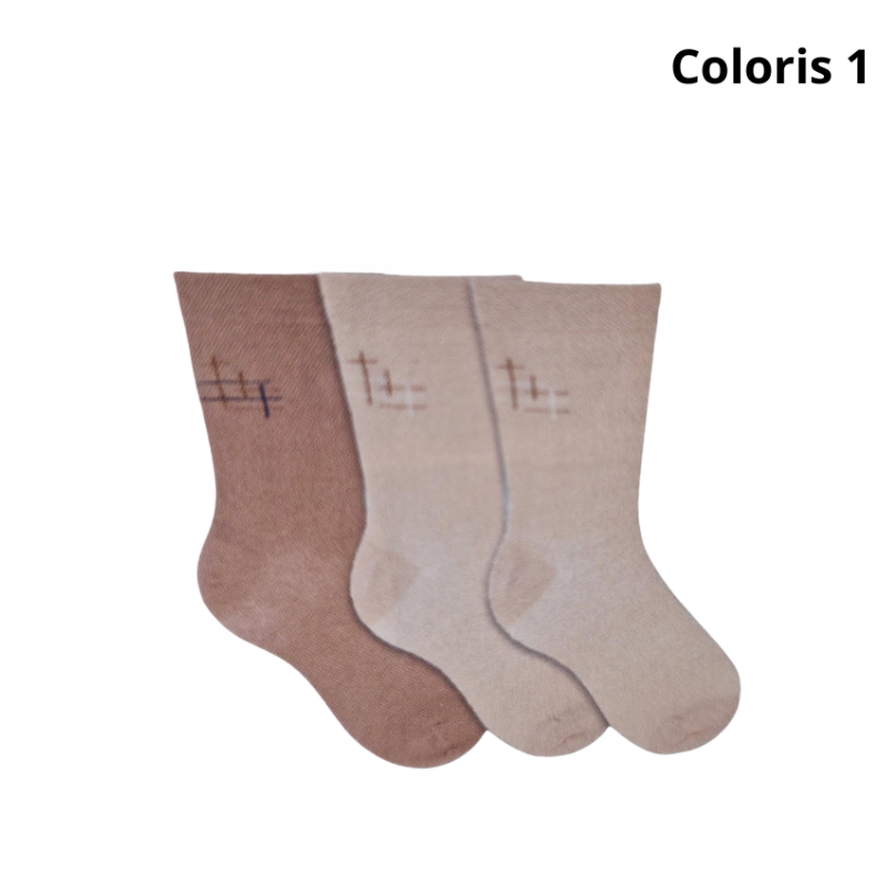 Chaussettes hommes en coton sans élastique - lot de 3 paires