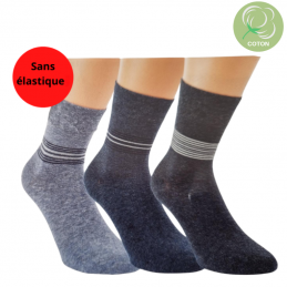 Chaussettes Non Compressives Gentle Grip - Lot De 6 Paires Femme - Sans élastique Serré, Pour Problèmes Circulatoires - Taille 37-42