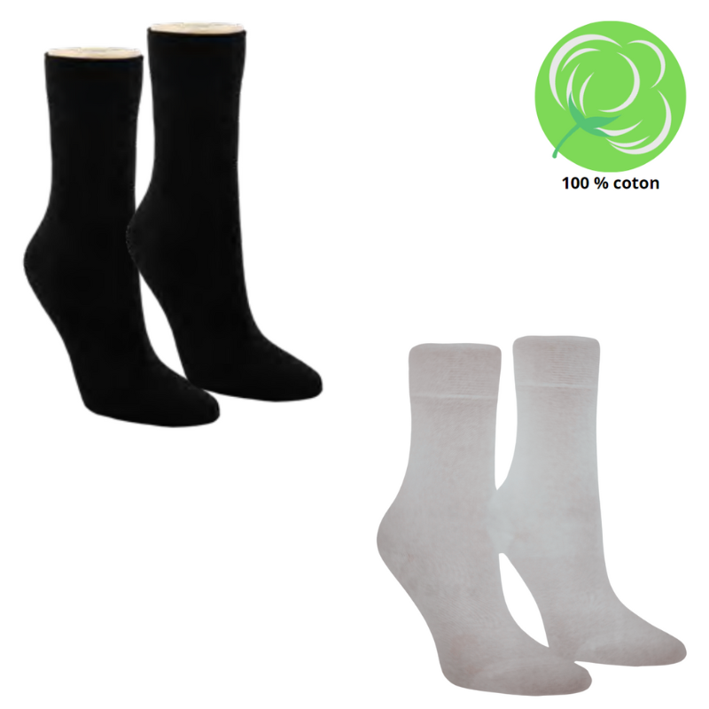 Chaussettes 100 coton Lot de 4 paires