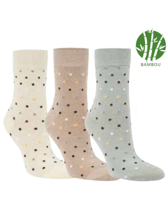 Chaussettes en bambou sans élastique -Lot de  3 paires