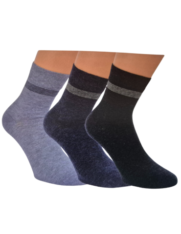 Socquettes en coton sans élastique - Lot de 3 paires