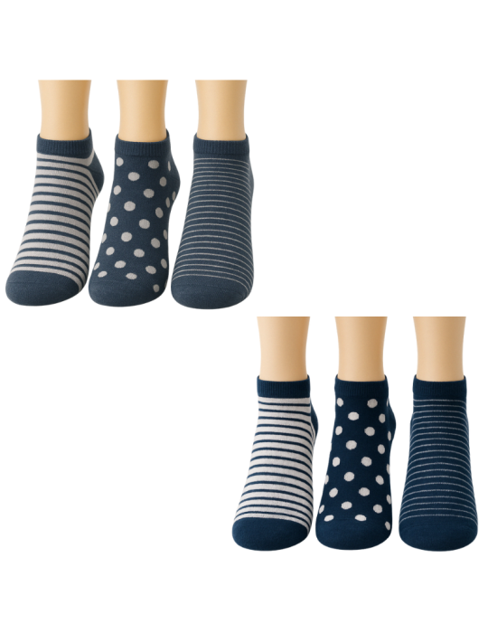 Chaussettes invisibles en coton  - Lot de 3 paires