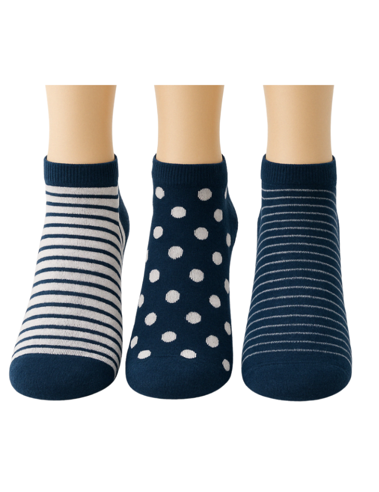 Chaussettes invisibles en coton  - Lot de 3 paires Chaussettes invisibles en coton  - Lot de 3 paires