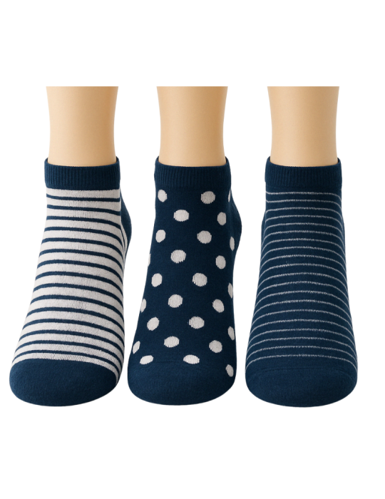 Chaussettes invisibles en coton  - Lot de 3 paires Chaussettes invisibles en coton  - Lot de 3 paires