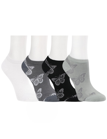 Socquettes papillons en fibre de bamboou