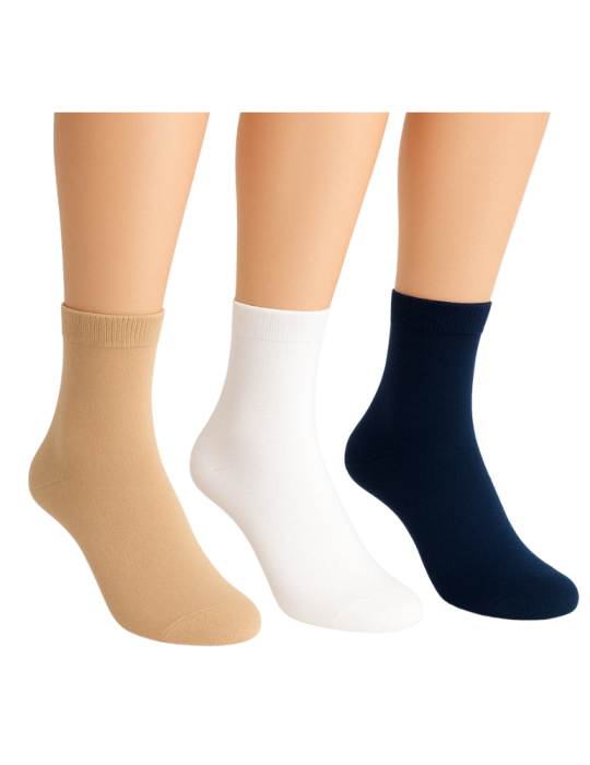Socquettes bambou sans élastique - Lot de 3 paires Socquettes bambou sans élastique - Lot de 3 paires