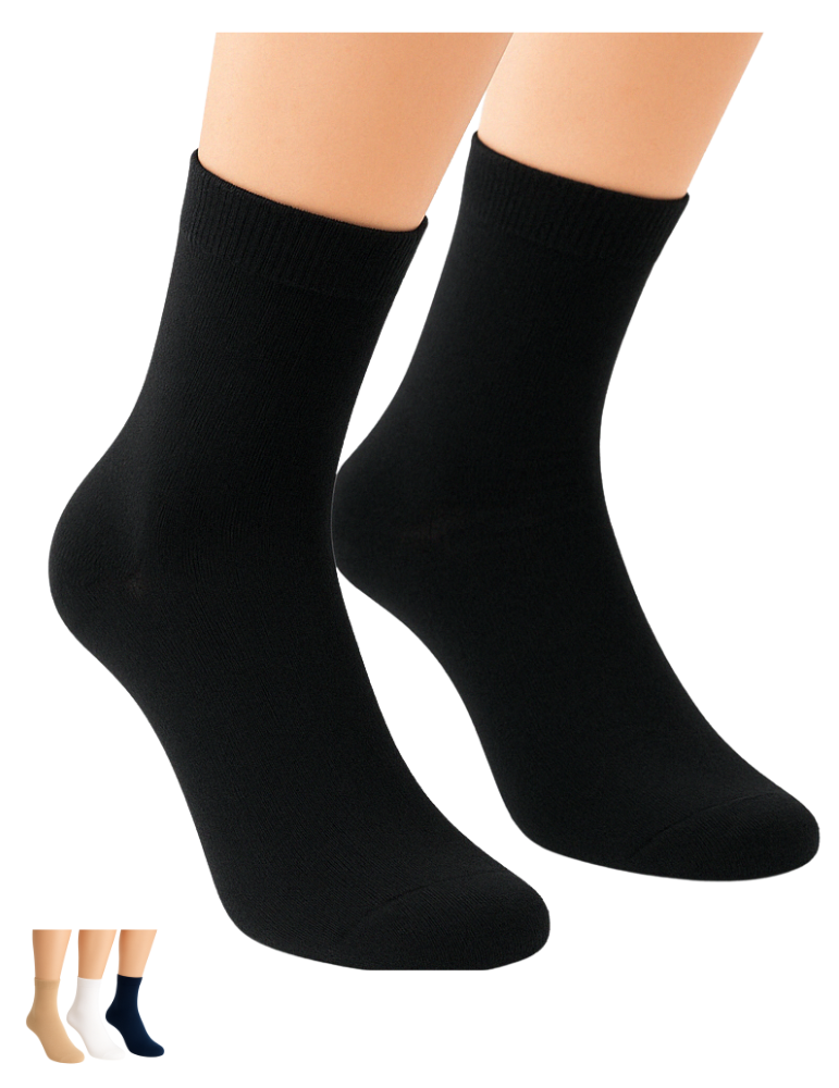 Socquettes bambou sans élastique - Lot de 3 paires