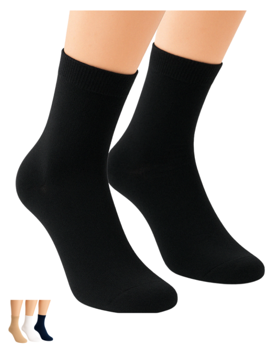 Socquettes bambou sans élastique - Lot de 3 paires