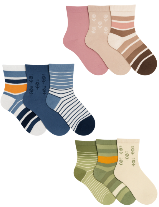 Chaussettes en coton sans élastique - Lot de 3 paires