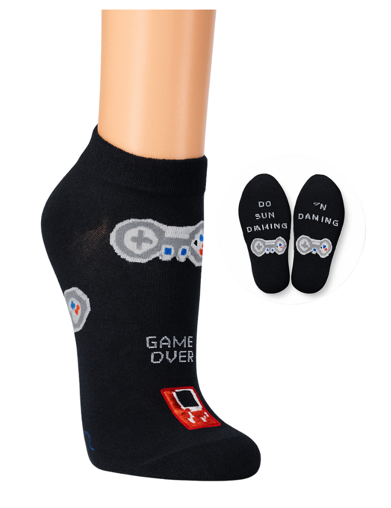 Chaussettes invisibles fun en coton - Lot de 2 paires