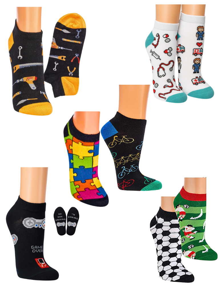 Chaussettes invisibles fun en coton - Lot de 2 paires