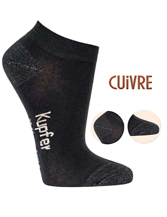 Chaussettes invisibles en bambou avec cuivre - Lot de 3 paires