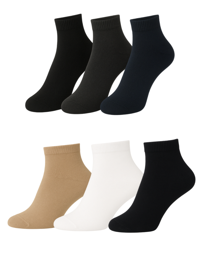 3 paires de socquettes en fibre de bambou - Du 38 au 46