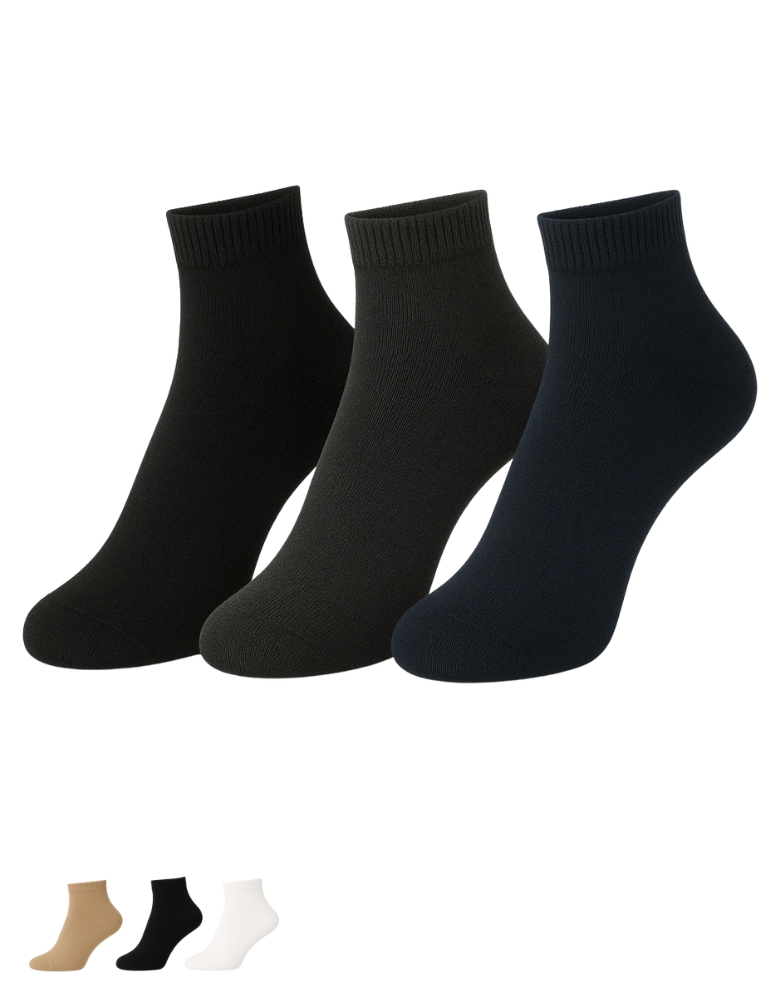 3 paires de socquettes en fibre de bambou - Du 38 au 46