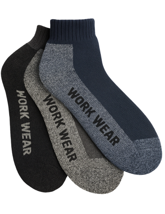 Socquettes de travail hommes en coton - Lot de 3 paires Socquettes de travail hommes en coton - Lot de 3 paires