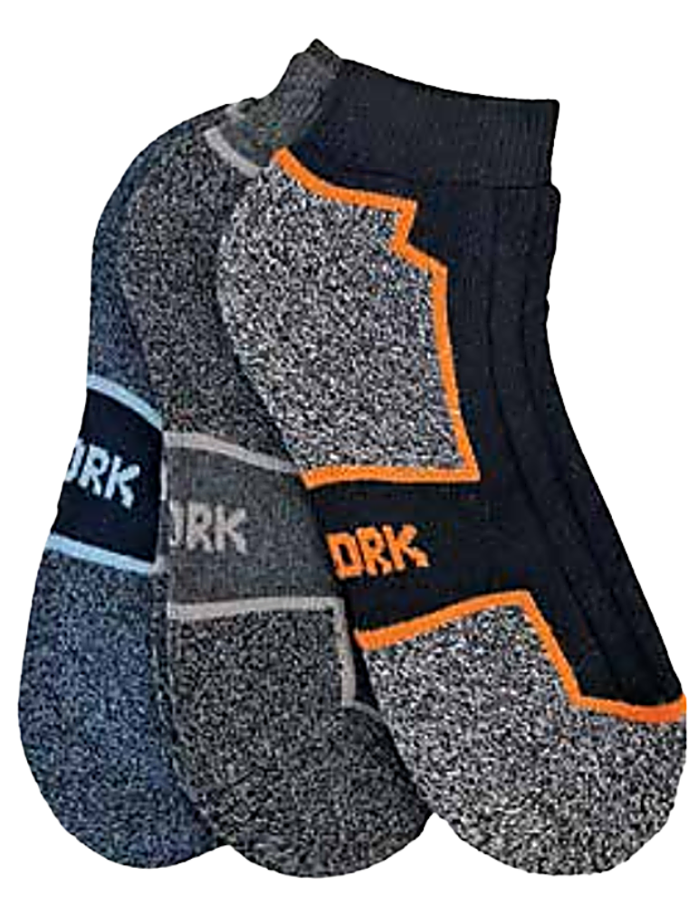 Chaussettes invisibles de travail en coton  - Lot de 3 paires Chaussettes invisibles de travail en coton  - Lot de 3 paires