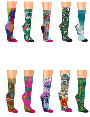 Chaussettes en bambou impression 3 D 2
