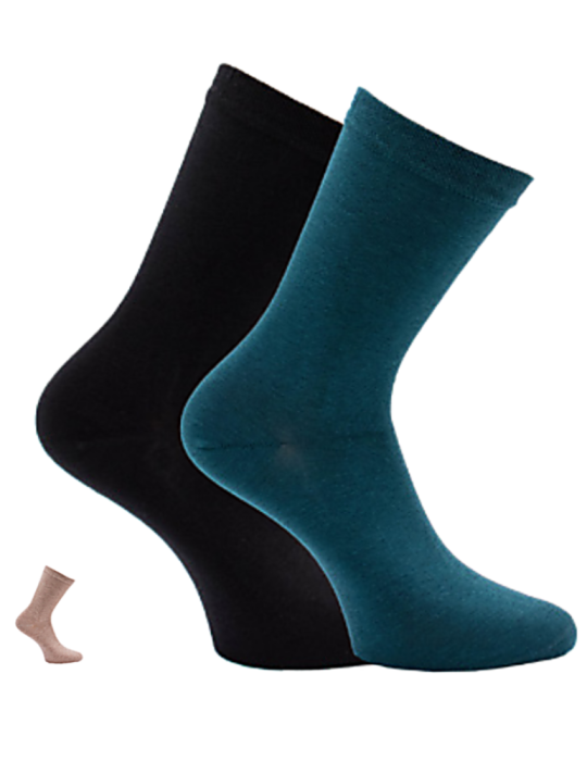 Chaussettes bambou et coton sans élastique - Lot de 2 paires