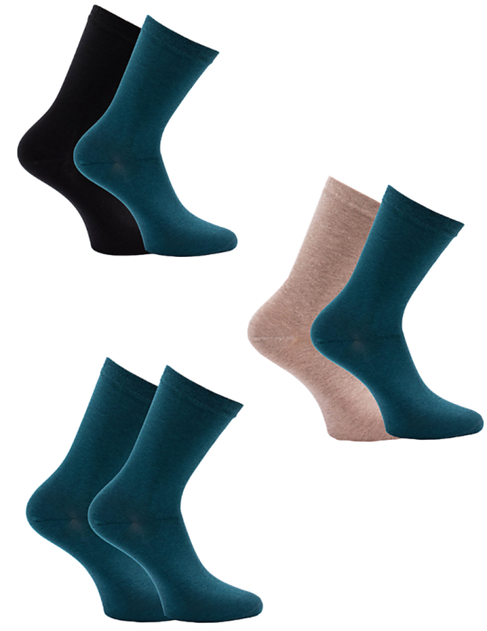 Chaussettes bambou et coton sans élastique - Lot de 2 paires