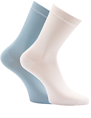 Chaussettes en coton et bambou sans élastique - Lot de 2 paires 2