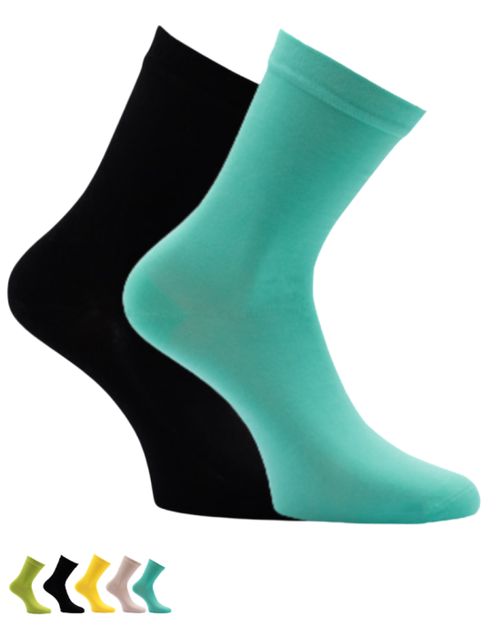 Chaussettes en coton et bambou sans élastique - Lot de 2 paires