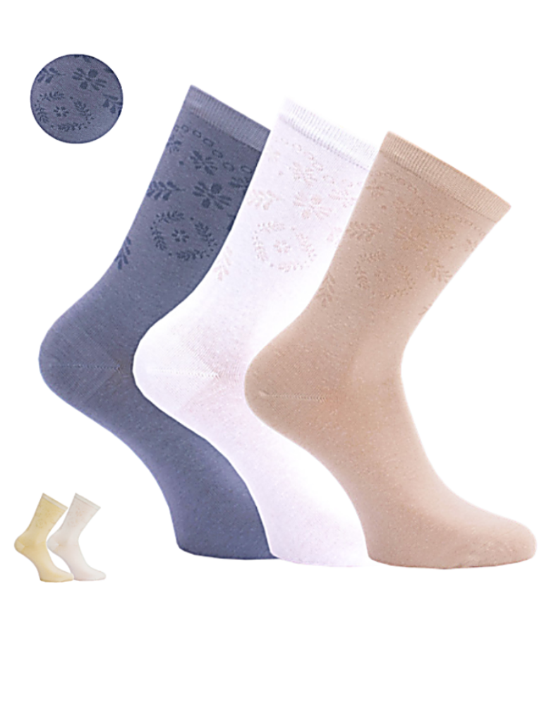 Chaussettes en coton sans élastique - Lot de 3 paires
