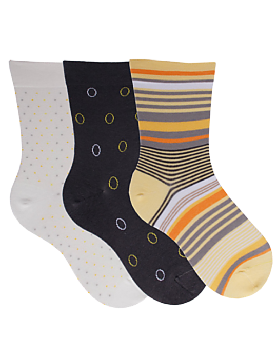 Chaussettes en coton sans élastique - Lot de 3 paires