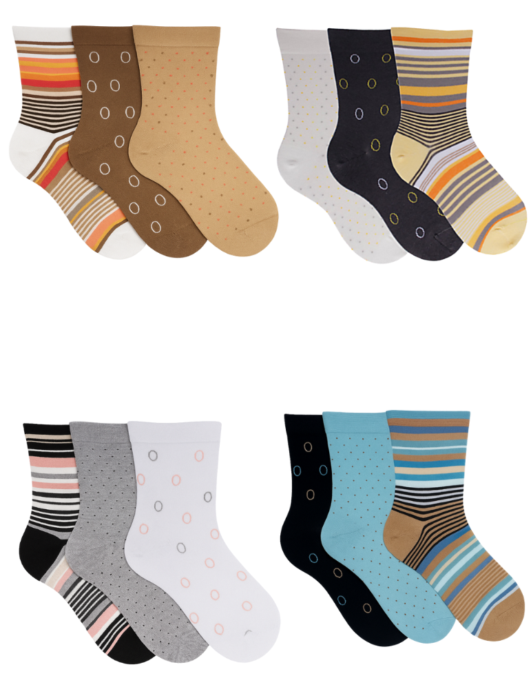 Chaussettes en coton sans élastique - Lot de 3 paires