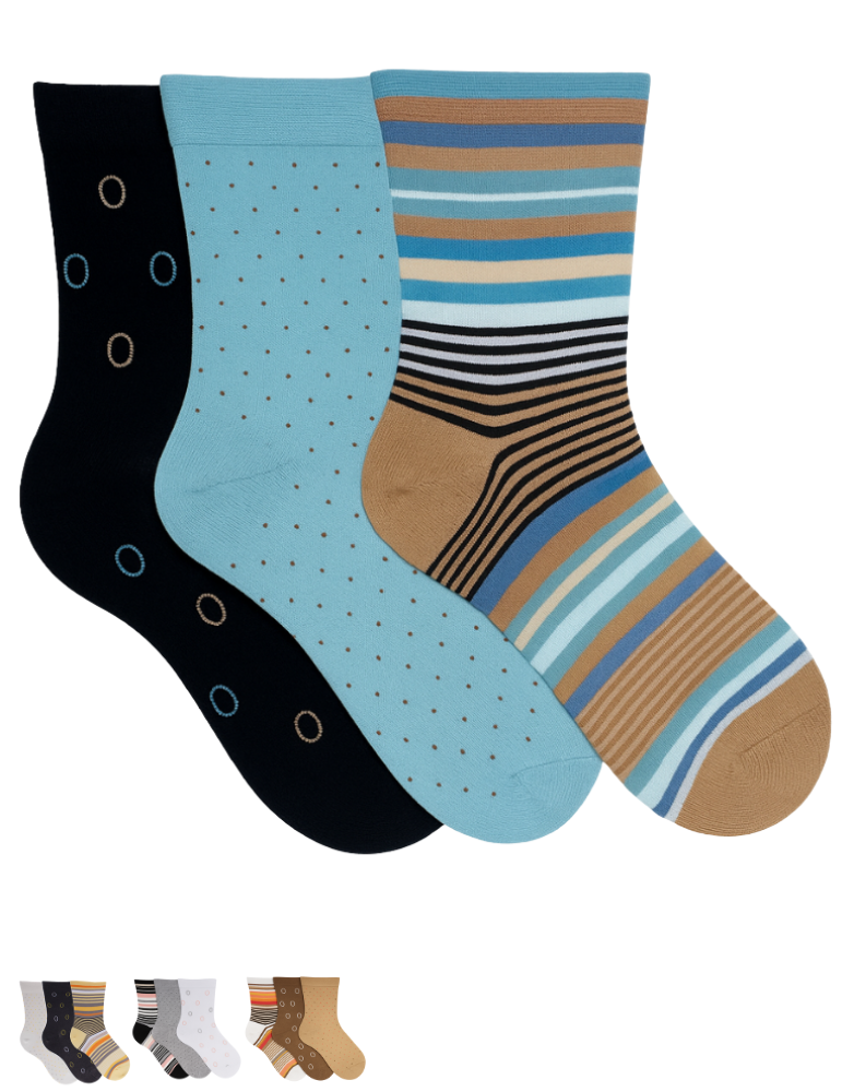 Chaussettes en coton sans élastique - Lot de 3 paires Chaussettes en coton sans élastique - Lot de 3 paires