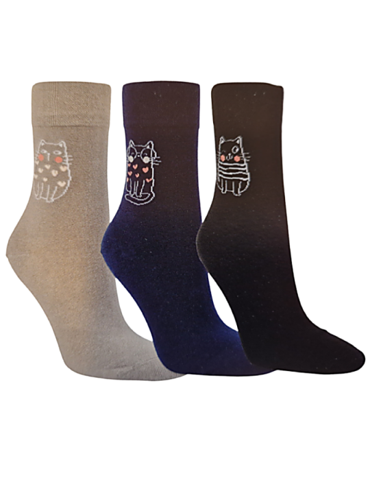 Chaussettes en coton sans élastique - Lot de 3 paires