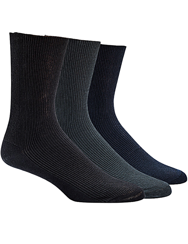 3 paires de chaussettes spéciales diabétiques 100% coton - Hommes