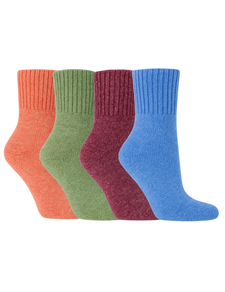 Chaussettes thermo sans élastique en coton - Lot de 2 paires Chaussettes thermo sans élastique en coton - Lot de 2 paires