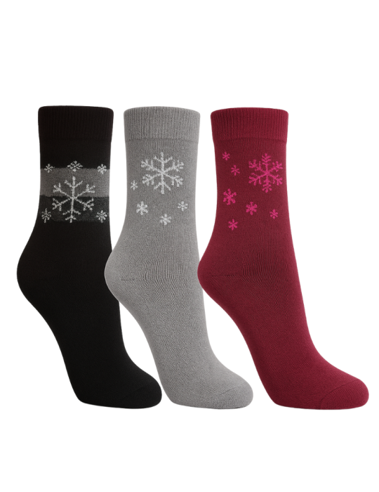 Chaussettes thermo sans élastique en coton - Lot de 2 paires