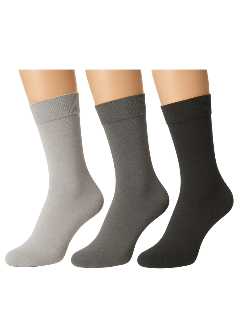Chaussettes grandes tailles en bambou  sans élastique - Lot de 3 paires