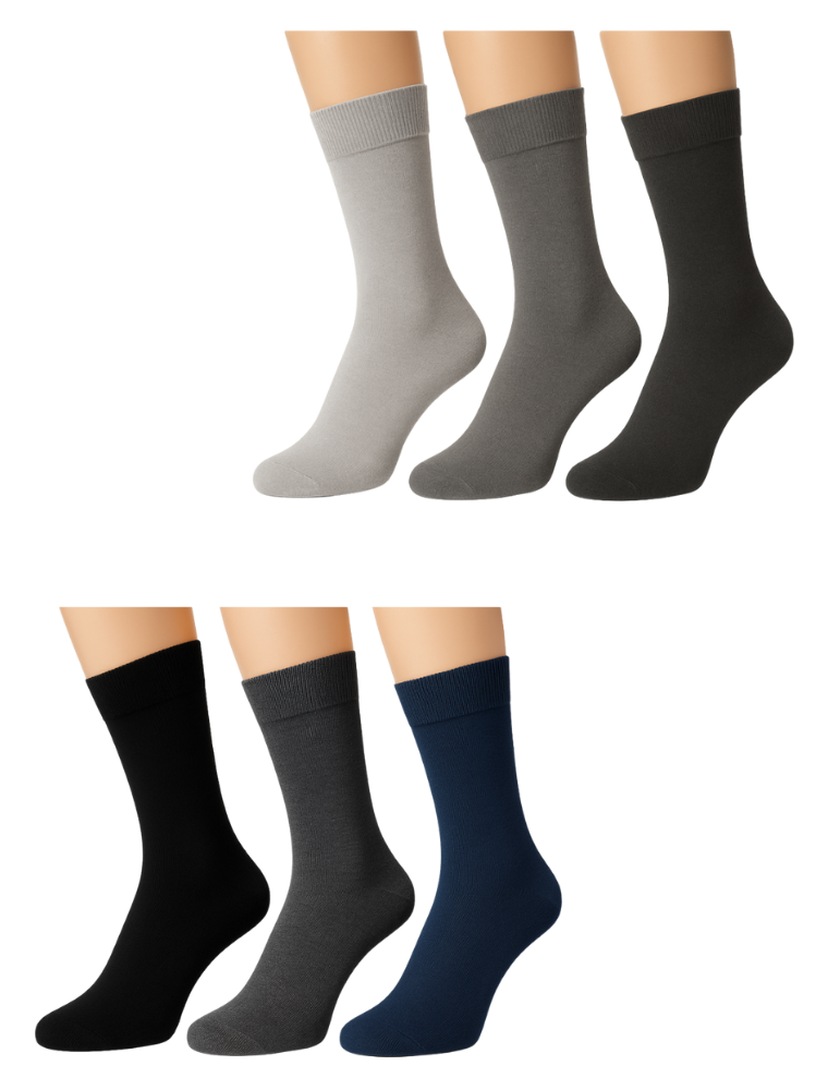 Chaussettes grandes tailles en bambou  sans élastique - Lot de 3 paires