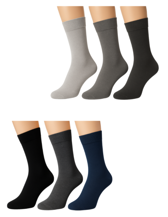 Chaussettes grandes tailles en bambou  sans élastique - Lot de 3 paires