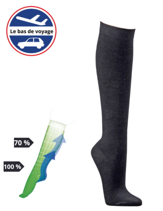 Mi-bas de contention en viscose de bambou Mi-bas de contention en viscose de bambou