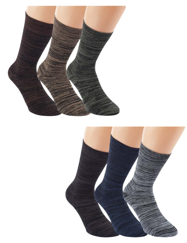 Chaussettes en bambou et coton sans élastique - Lot de  3 paires