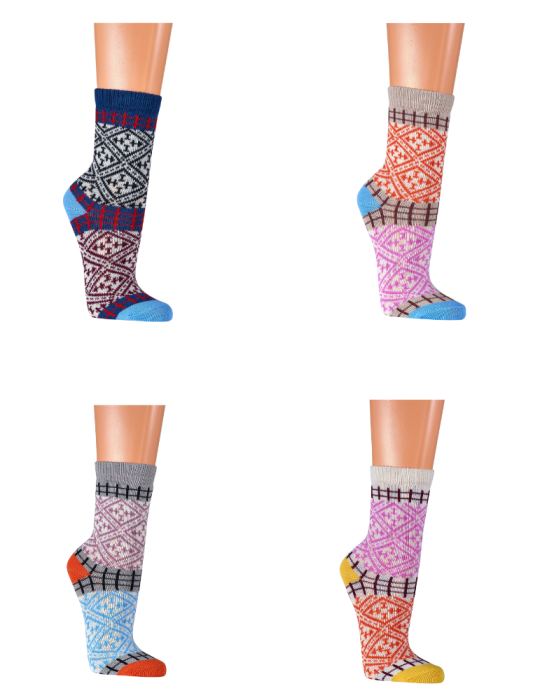 Chaussettes en coton femmes motifs Baltiques