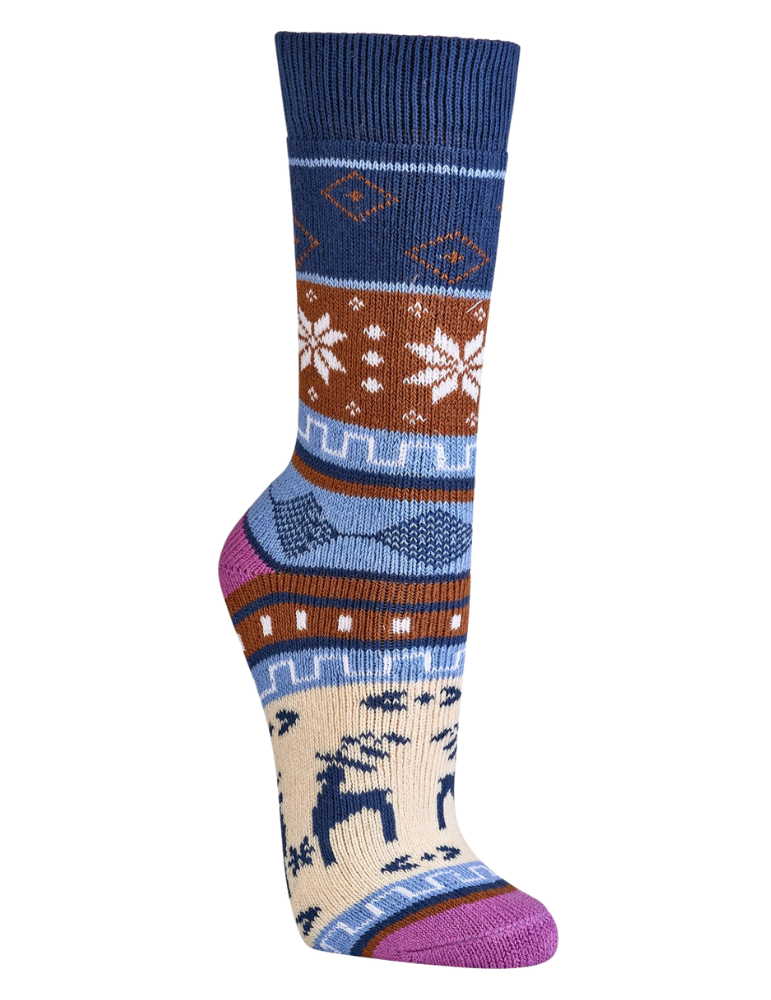 Chaussettes thermo mixtes en coton motifs " Scandinaves"