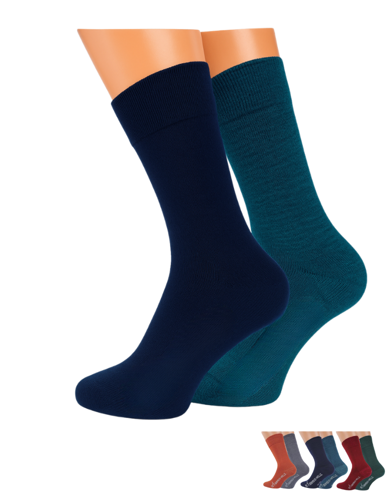 Chaussettes en laine et bambou sans élastique - Lot de 2 paires