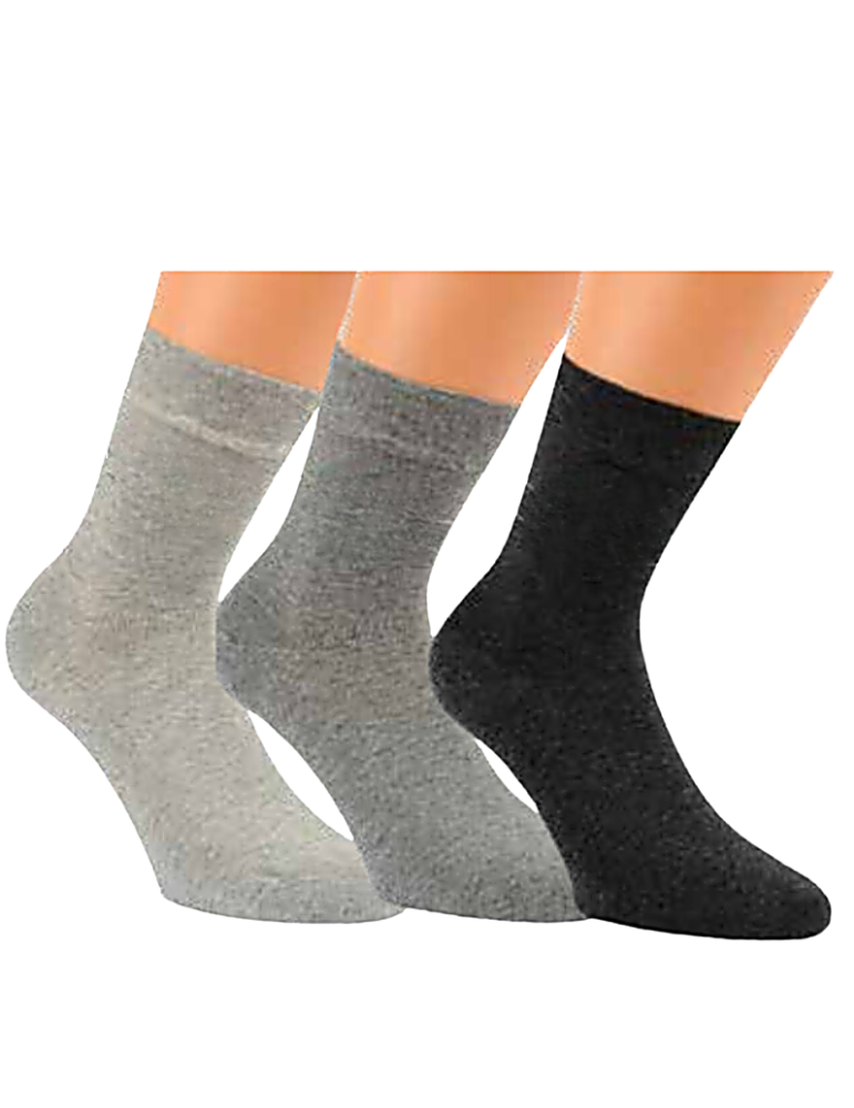 Socquettes en coton sans élastique - Lot de 3 Paires