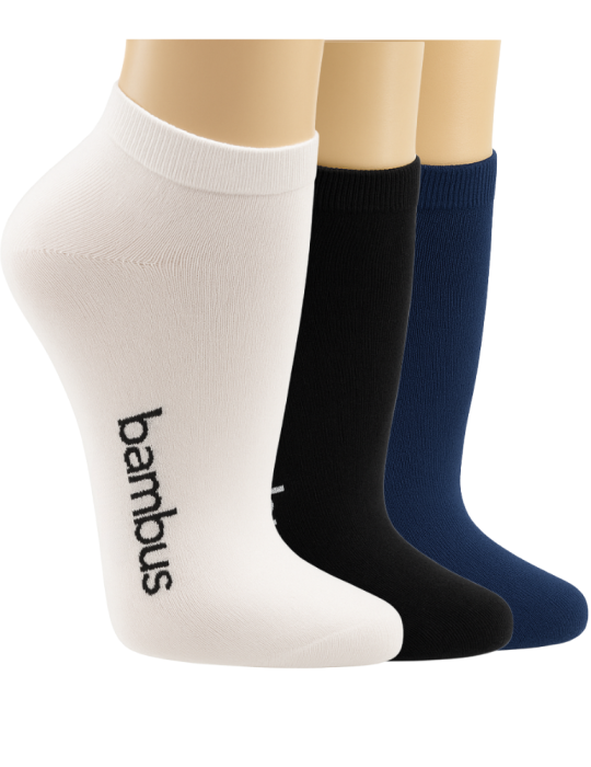 Chaussettes invisibles en bambou grandes tailles - Lot de 3 paires