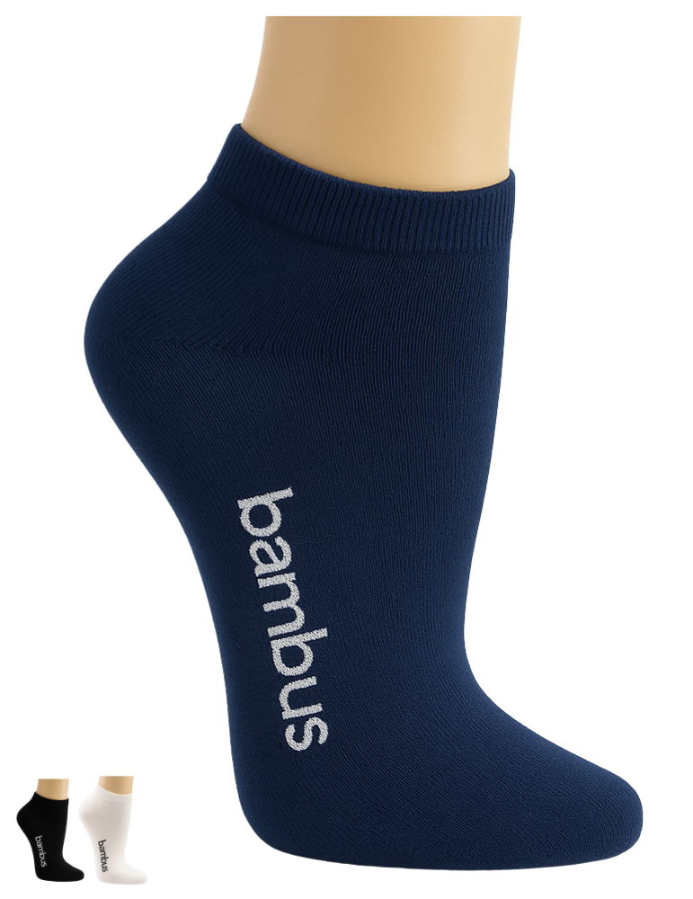 Chaussettes invisibles en bambou grandes tailles - Lot de 3 paires