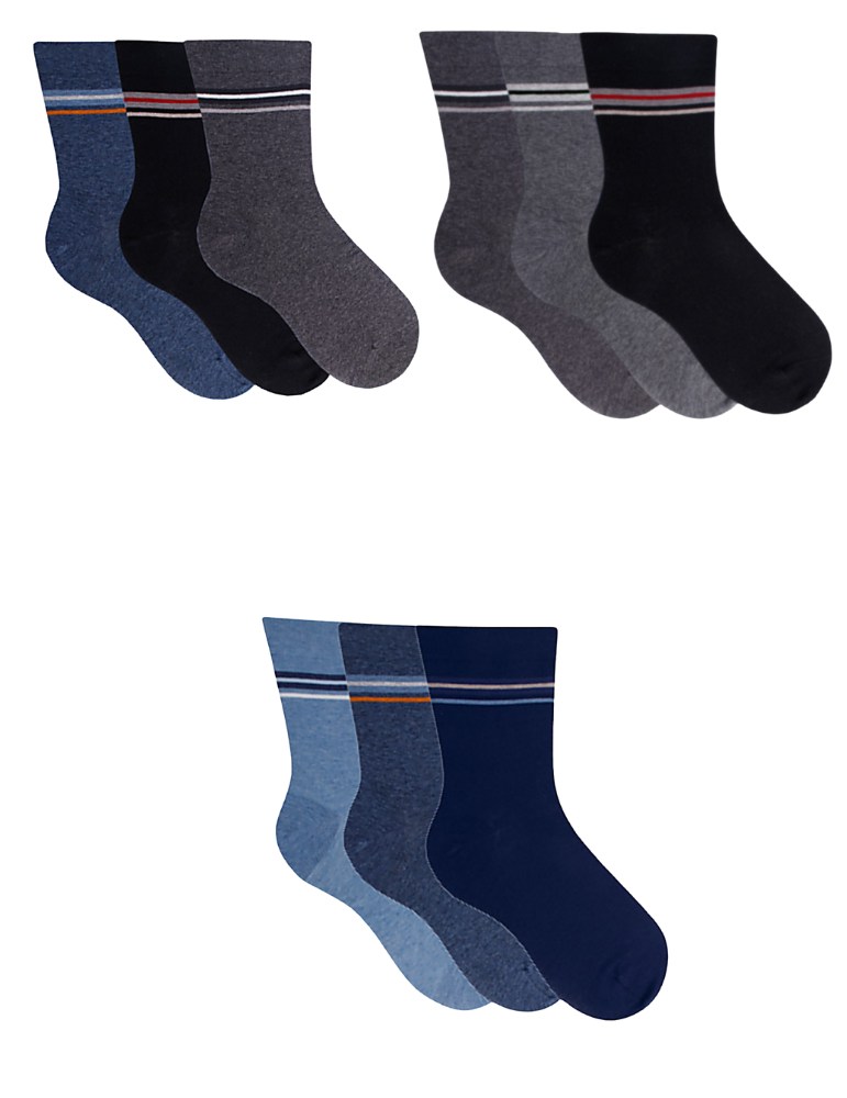 Chaussettes en coton sans élastique - Lot de 3 paires
