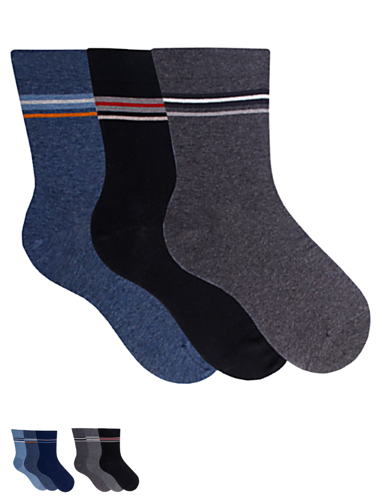 Chaussettes en coton sans élastique - Lot de 3 paires