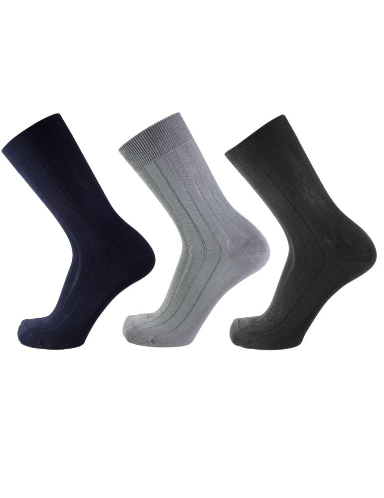 Chaussettes 100% Fil d'Écosse pour les hommes - Lot de 3 paires