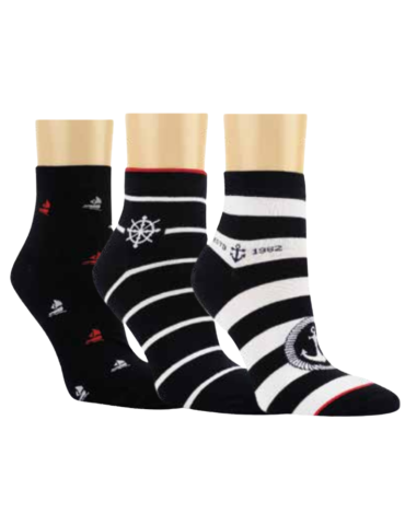Socquettes en coton motifs marin - Lot de 3 paires 2