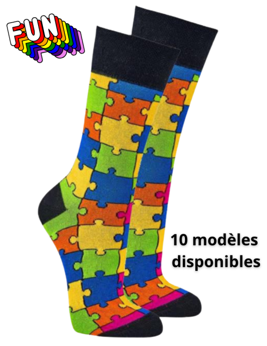 Chaussettes fun en coton - Lot de 2 paires