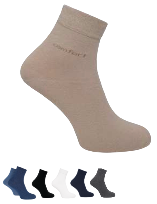 Socquettes sans élastiques coton homme